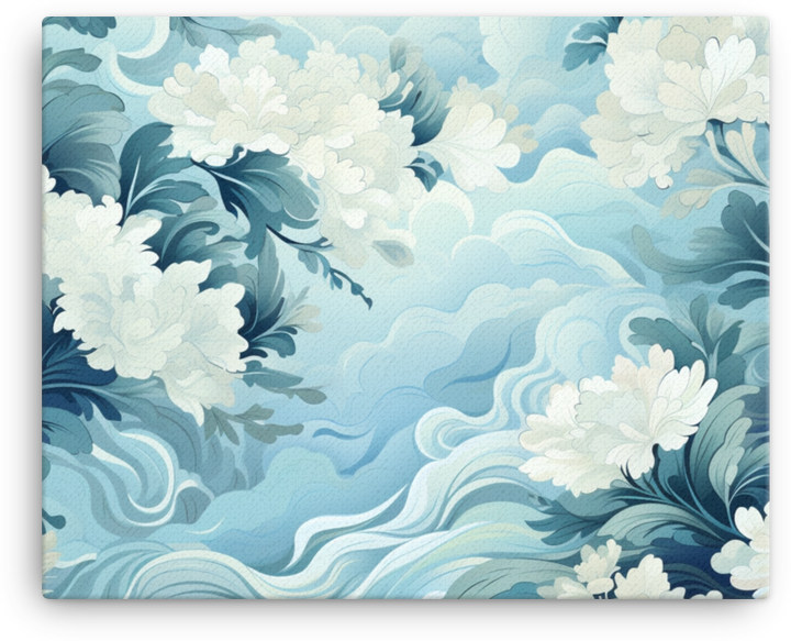 Floral Waves Pattern Canvas