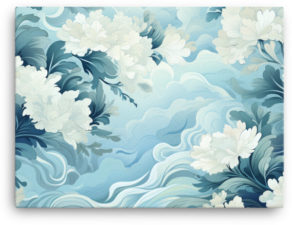 Floral Waves Pattern Canvas