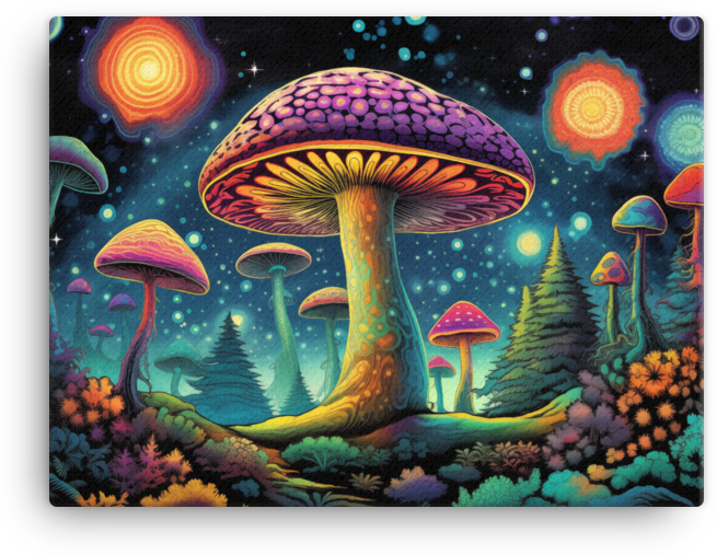 Galactic Mushroom Awakening Canvas
