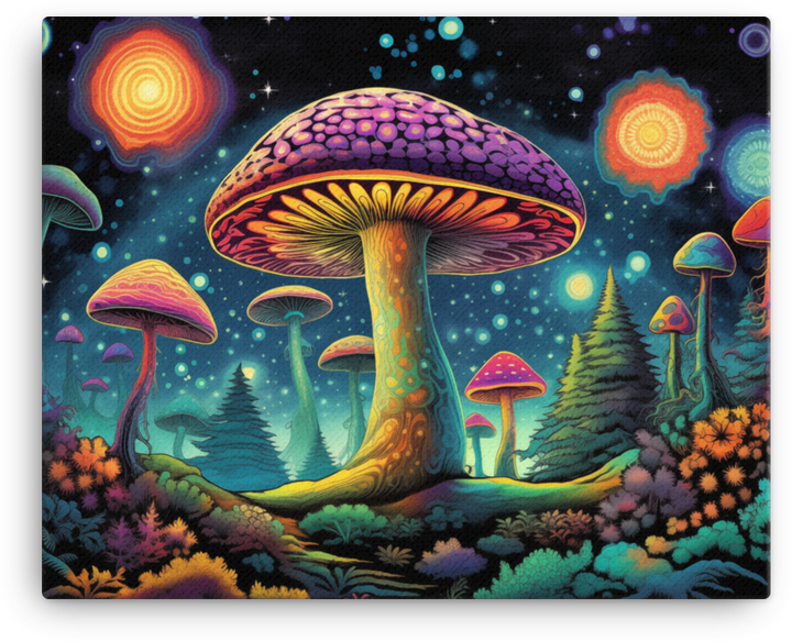 Galactic Mushroom Awakening Canvas