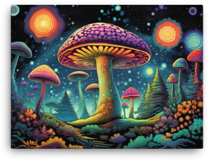 Galactic Mushroom Awakening Canvas - Visual Funky