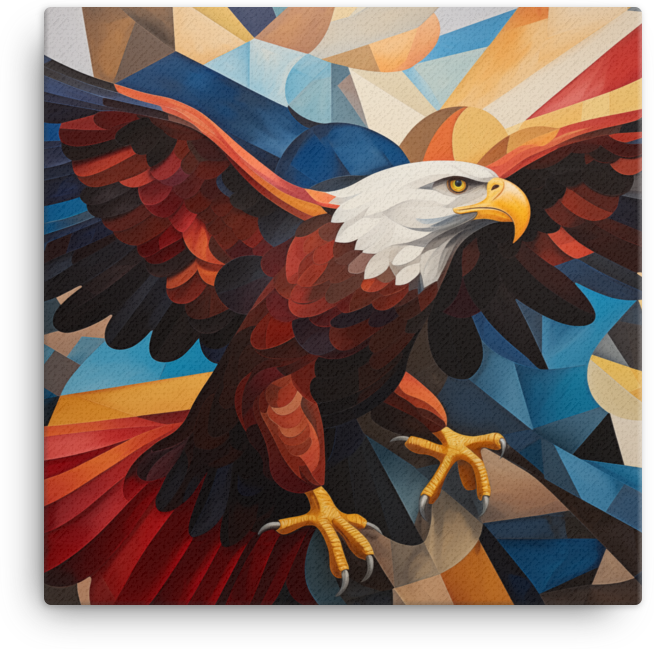 Geometric Majesty Eagle Canvas Wall Art