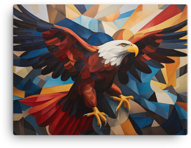 Geometric Majesty Eagle Canvas Wall Art