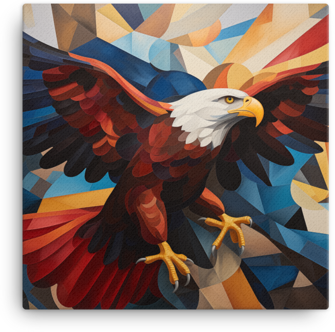 Geometric Majesty Eagle Canvas Wall Art