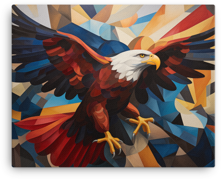 Geometric Majesty Eagle Canvas Wall Art