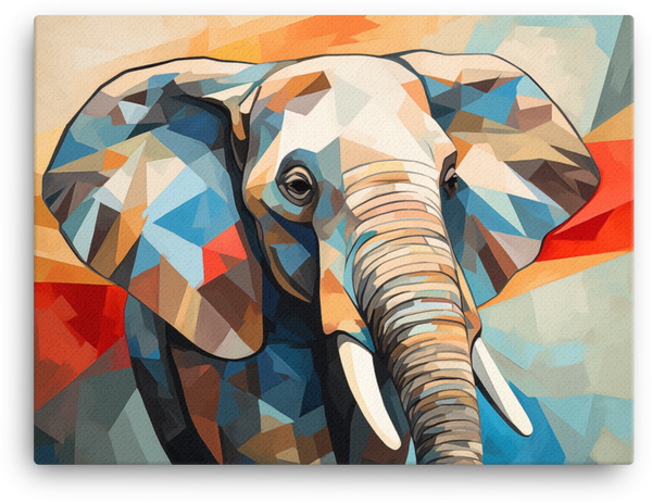 Geometric Splendor Elephant Canvas Wall Art