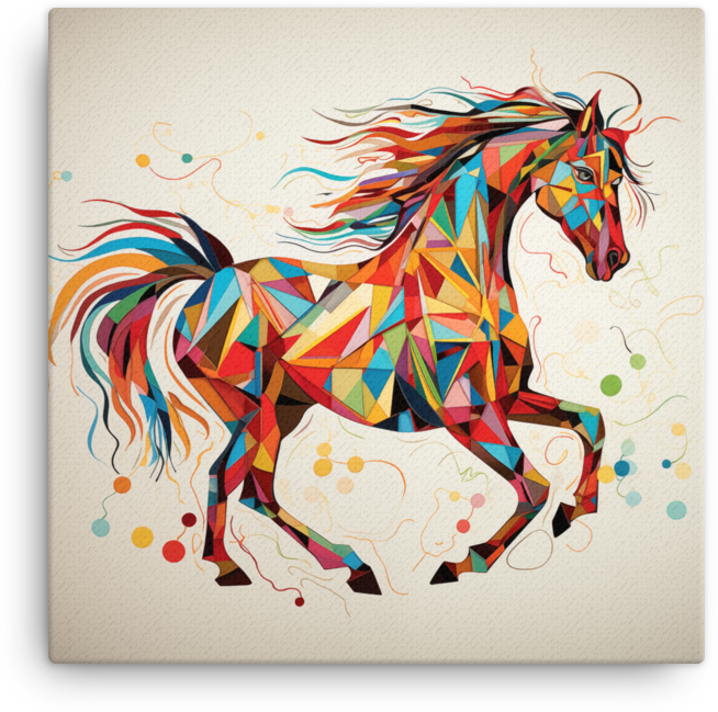 Geometric Splendor Horse Canvas Wall Art