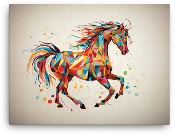 Geometric Splendor Horse Canvas Wall Art