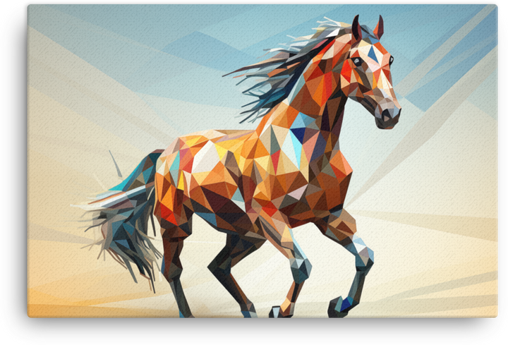 Geometric Sprint Horse Canvas Wall Art