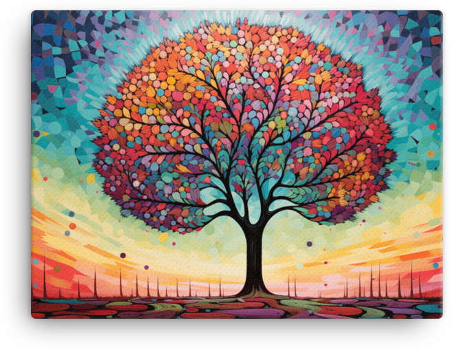 Geometric Sunset Tree Canvas wall art