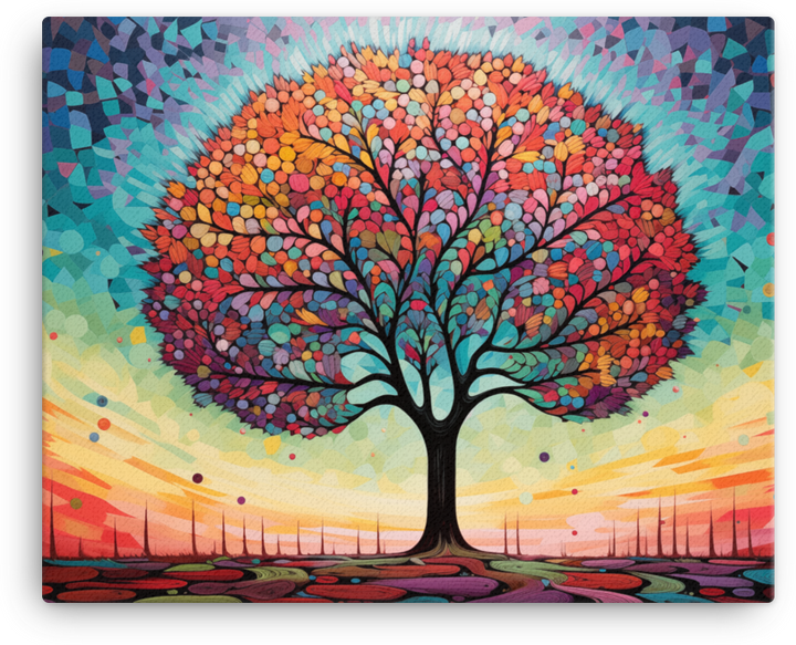 Geometric Sunset Tree Canvas wall art