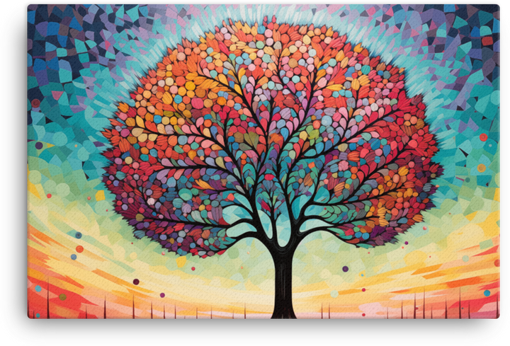 Geometric Sunset Tree Canvas wall art