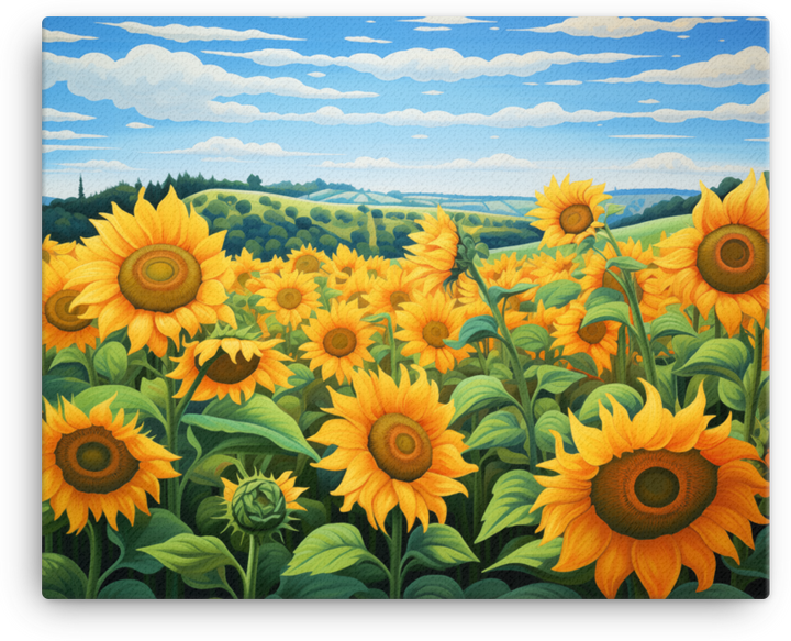 Golden Sunflower Fields Canvas Wall Art wall art