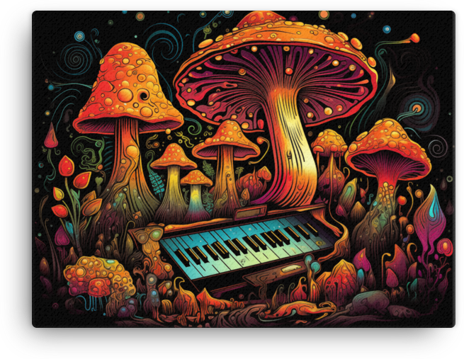 Harmonic Mushroom Melodies Canvas