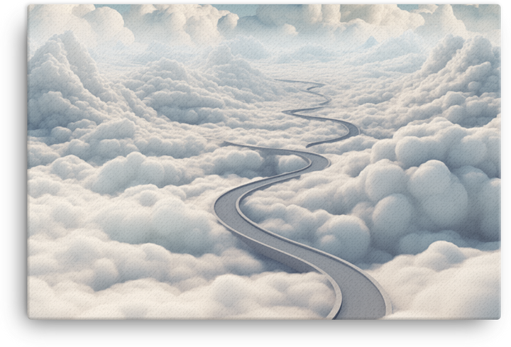 Highway to Heaven Through Clouds Canvas