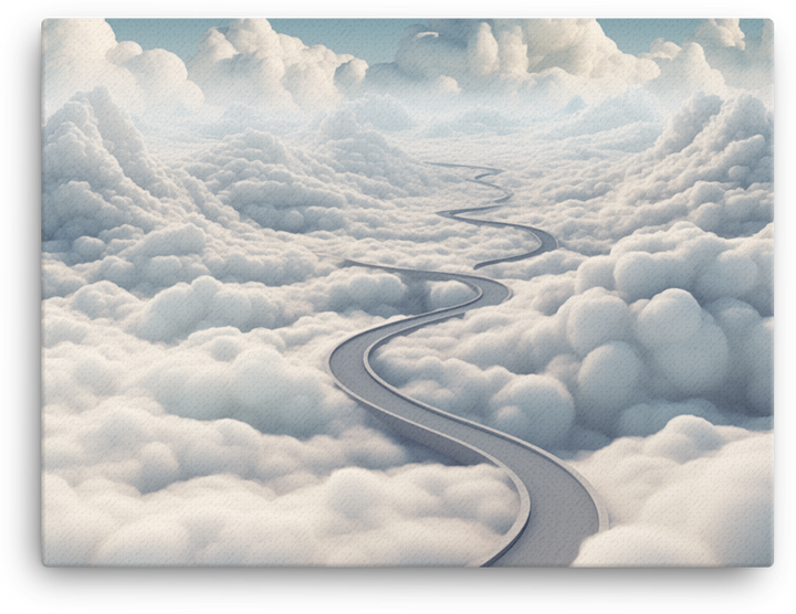 Highway to Heaven Through Clouds Canvas