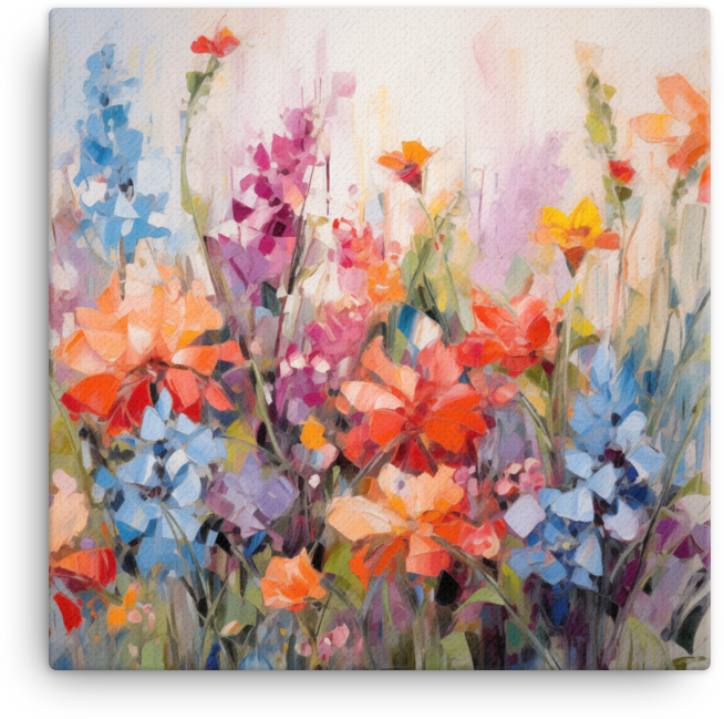 Impressionist Wildflower Array Canvas Wall Art wall art