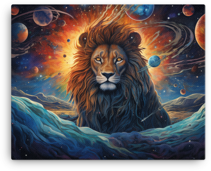 Interstellar Lion Overlook Canvas Wall Art