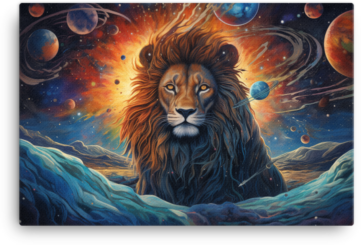 Interstellar Lion Overlook Canvas Wall Art