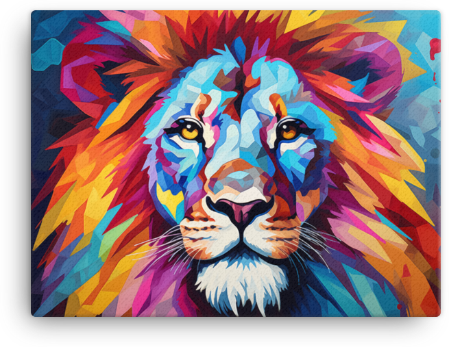 Kaleidoscope Dream Lion Canvas Wall Art