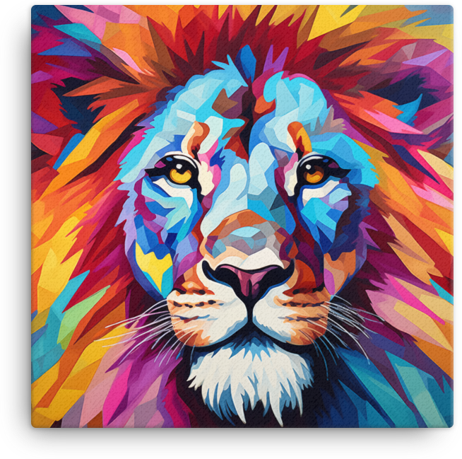 Kaleidoscope Dream Lion Canvas Wall Art