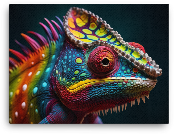 Kaleidoscopic Chameleon Encounter Canvas