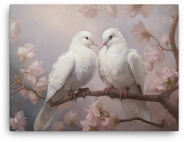 Lovebirds Canvas Wall Art