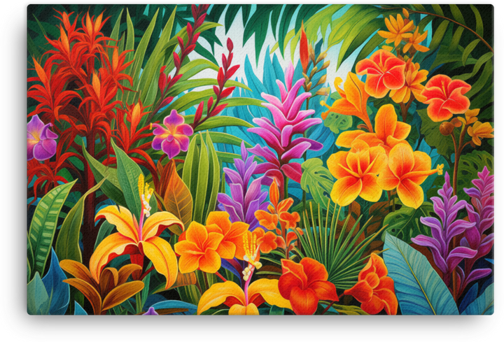 Lush Floral Paradise Canvas Wall Art wall art