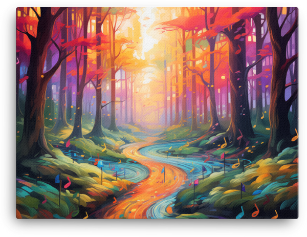 Melodic Autumn Symphony Forest Canvas wall art