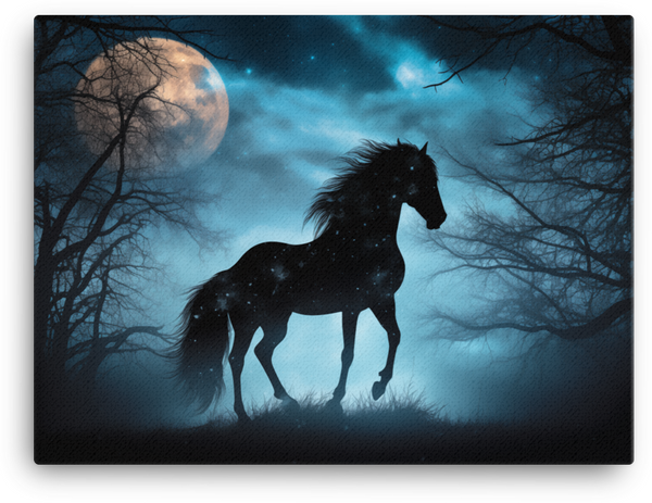 Midnight Mystique Horse Canvas Wall Art