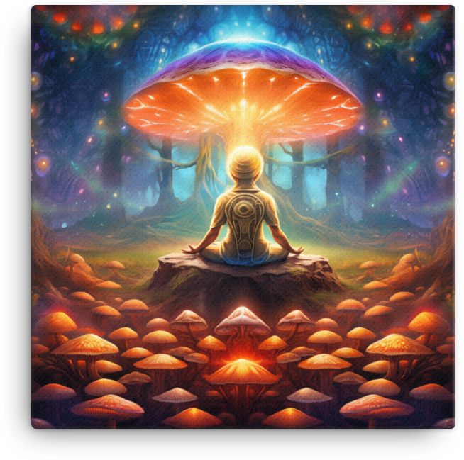 Mushroom Enlightenment Meditation Canvas