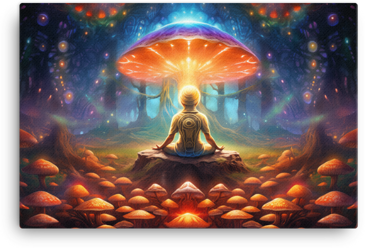 Mushroom Enlightenment Meditation Canvas