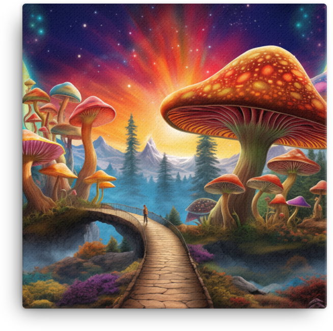 Mushroom Horizon at Dawn Canvas
