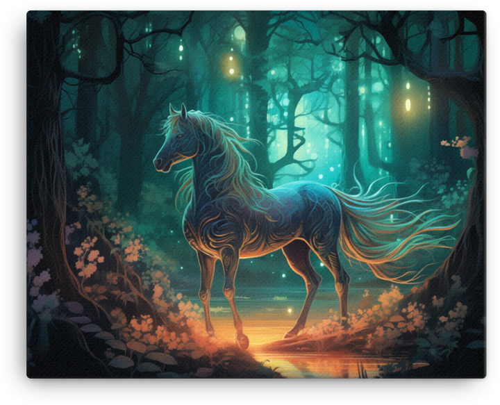 Mystic Glow Horse Canvas Wall Art