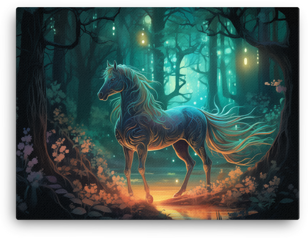 Mystic Glow Horse Canvas Wall Art