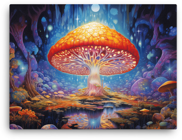 Mystic Mushroom Glow Forest Canvas