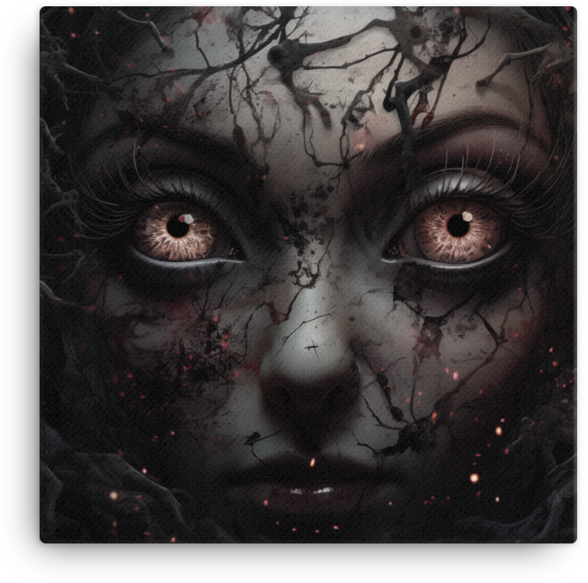 Mystic Woman with Cracked Face Canvas