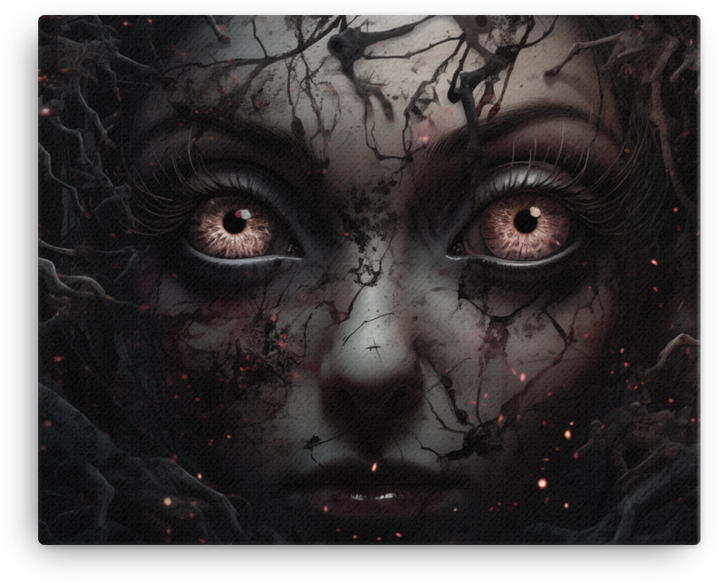 Mystic Woman with Cracked Face Canvas