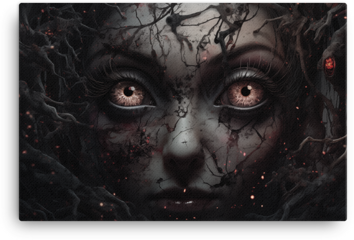 Mystic Woman with Cracked Face Canvas