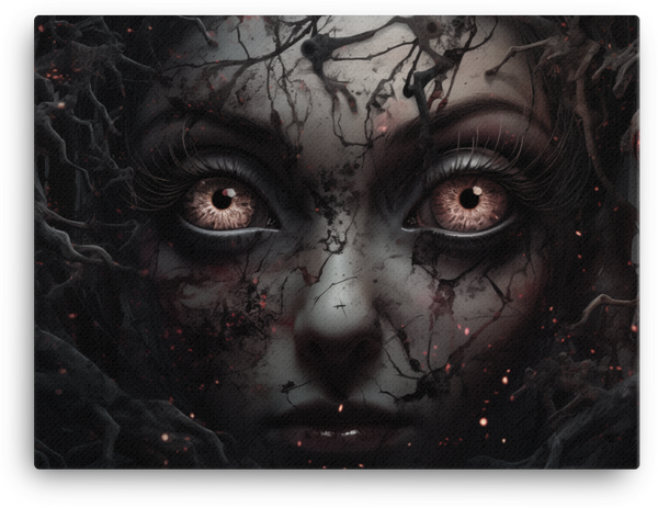 Mystic Woman with Cracked Face Canvas