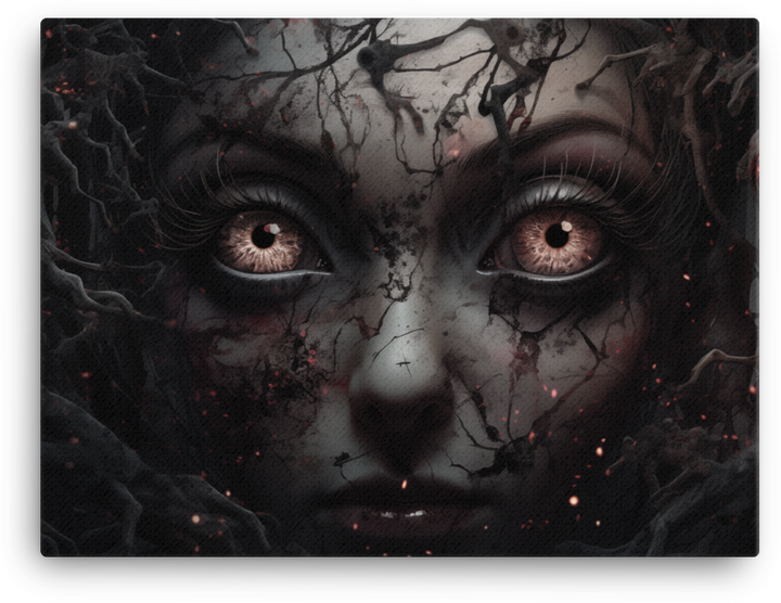 Mystic Woman with Cracked Face Canvas