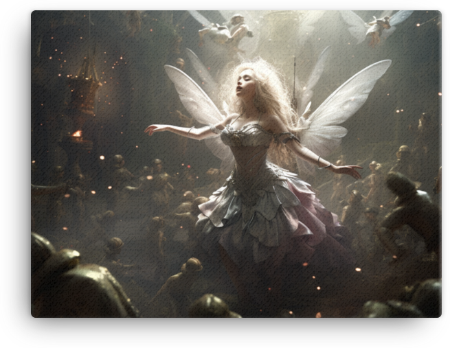 Mystical Fairy Amidst Luminous Dance Canvas