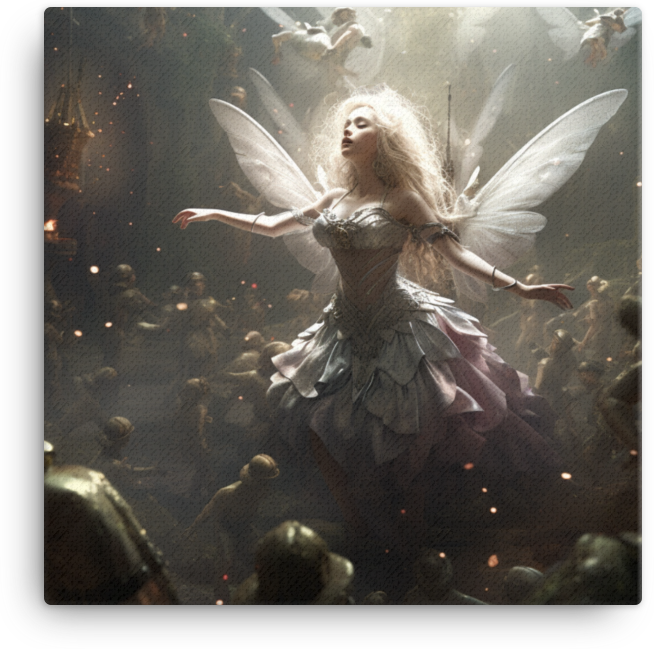 Mystical Fairy Amidst Luminous Dance Canvas