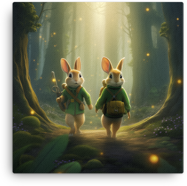 Mystical Journey of the Explorer Rabbits Canvas