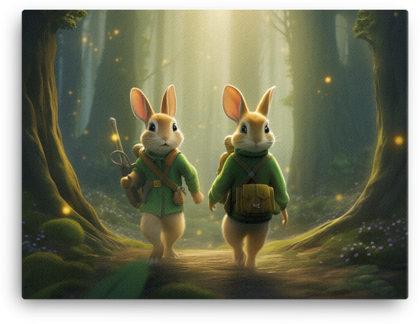 Mystical Journey of the Explorer Rabbits Canvas