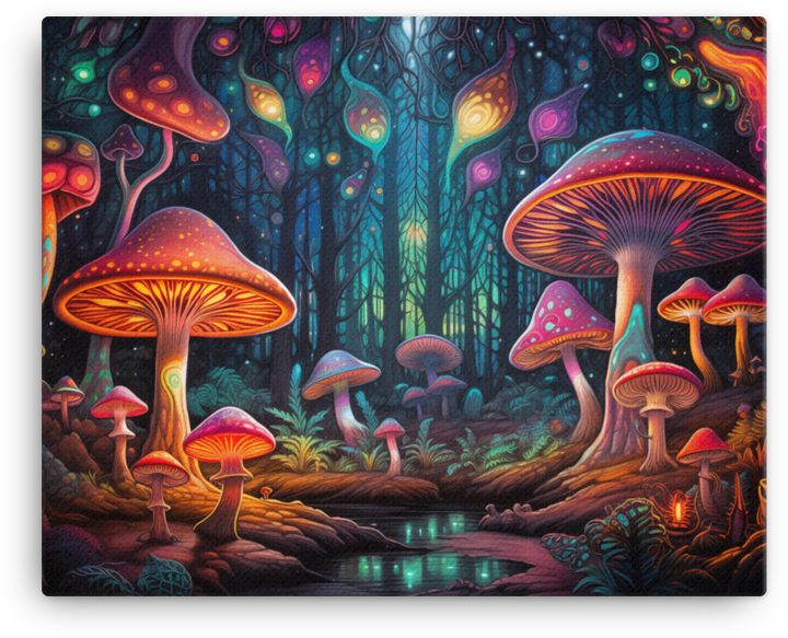 Mystical Mushroom Forest Canvas