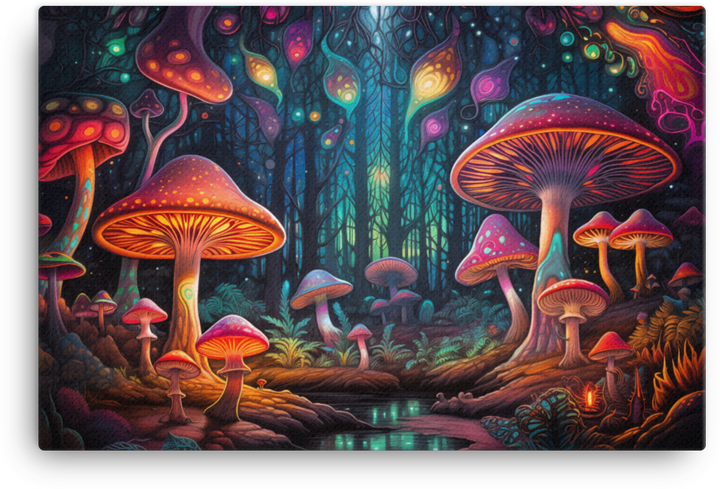 Mystical Mushroom Forest Canvas