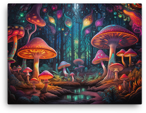 Mystical Mushroom Forest Canvas