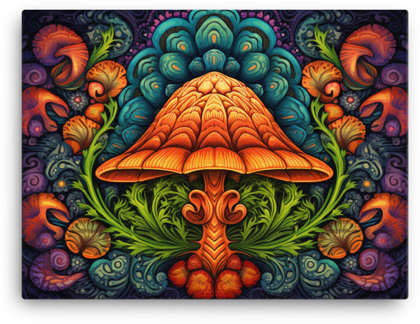 Mystical Mushroom Mandala Canvas