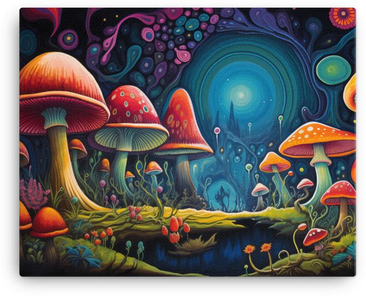 Mystical Mushroom Nightlight Canvas